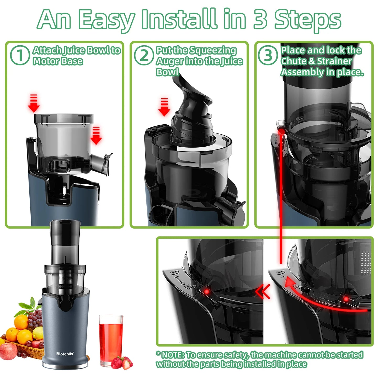 BioMix Cold Press Juicer 200W